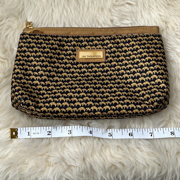 JIM THOMPSON Cosmetic Bag w/ Mirror Elephant Zippered Pouch + paper shopping bag - Picture 10 of 15